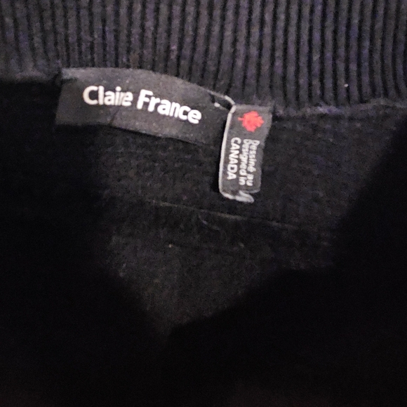Quarter Zip Sweater womens size 2X Black Cozy plus size oversized Claire France - Picture 2 of 3